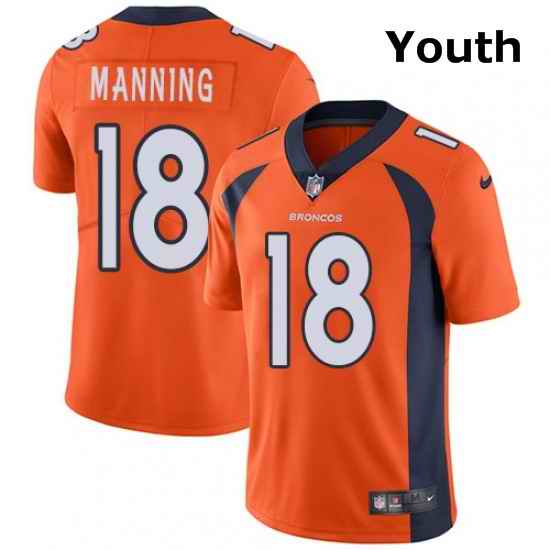Youth Nike Denver Broncos 18 Peyton Manning Elite Orange Team Color NFL Jersey